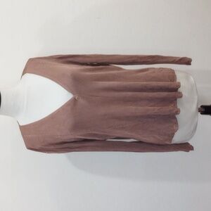 Emanuel Ungaro Silky Pointelle Knit Bronze Mocha Open Cardigan - S - Vintage!